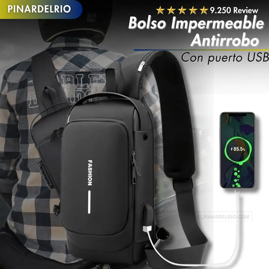 Bolso Impermeable Antirrobo Con Puerto USB