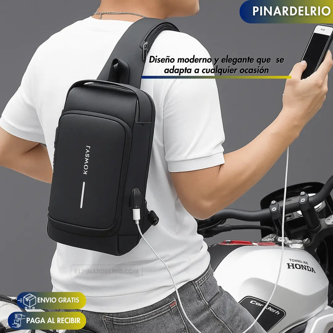 Bolso Impermeable Antirrobo Con Puerto USB