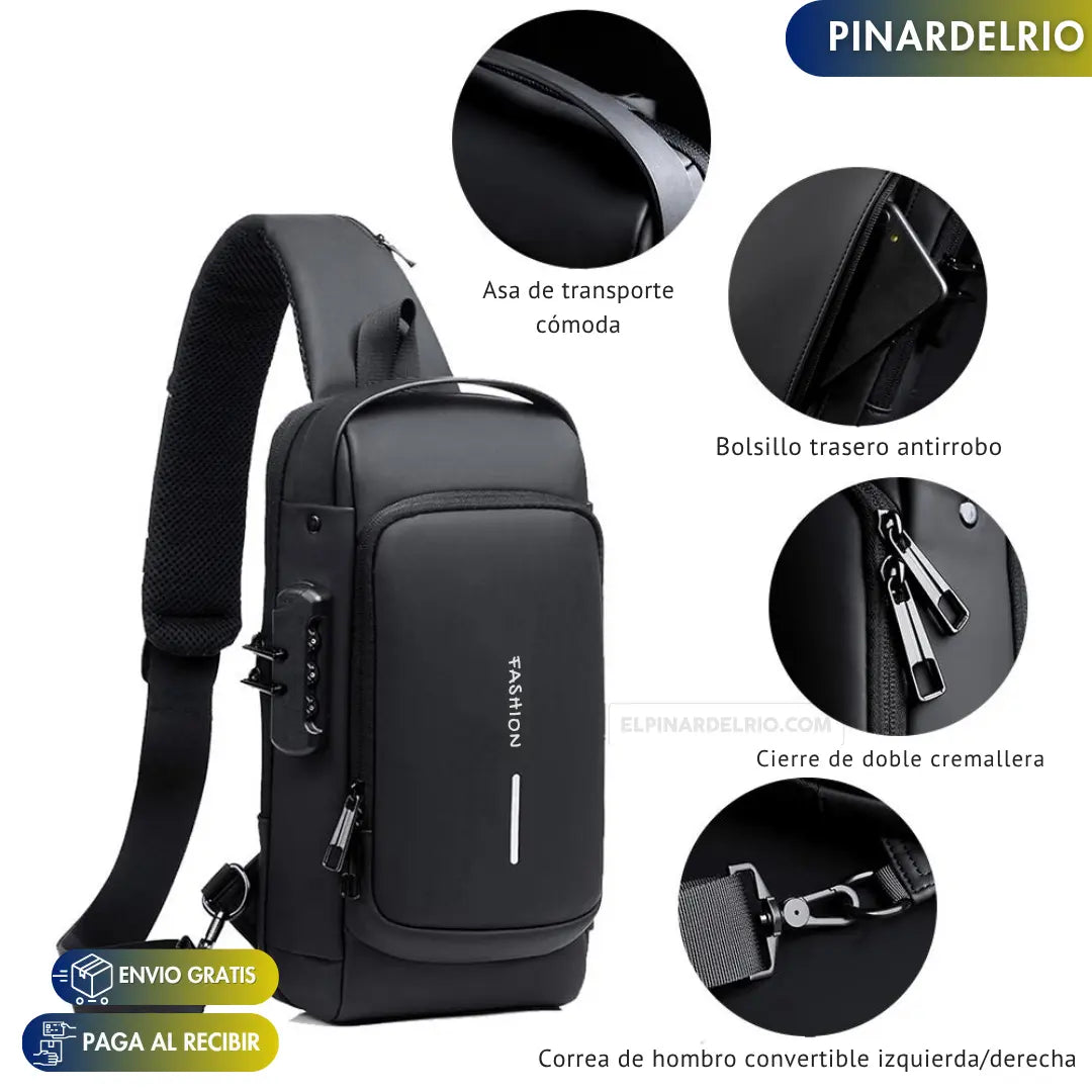 Bolso Impermeable Antirrobo Con Puerto USB
