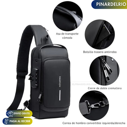 Bolso Impermeable Antirrobo Con Puerto USB
